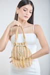 Buy_Samyukta Singhania_Gold Glass Beads Pearl And Embellished Potli Bag _at_Aza_Fashions