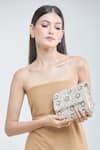 Buy_Samyukta Singhania_Beige Sequin And Pearl Bloom Sling Bag _at_Aza_Fashions