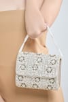 Shop_Samyukta Singhania_Beige Sequin And Pearl Bloom Sling Bag 