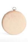 Shop_Richa Gupta_Beige Applique Embroidered Round Clutch _at_Aza_Fashions