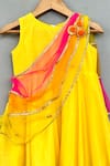 Label Neeti_Yellow Muslin Embellished Sequin Solid Dress With Attached Drape _Online_at_Aza_Fashions