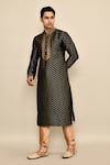 Buy_Arihant Rai Sinha_Green Kurta Jacquard Woven Flower Butta Set 