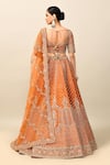 Shop_Kalighata_Orange Raw Silk Embroidery Zardozi Tejaswi Cutdana Bridal Lehenga Set _at_Aza_Fashions