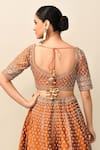 Shop_Kalighata_Orange Raw Silk Embroidery Zardozi Tejaswi Cutdana Bridal Lehenga Set 