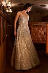 Shop_Seema Gujral_Beige Net Embellished Crystals Sweetheart Sequin Gown _Online_at_Aza_Fashions