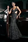 Buy_Seema Gujral_Black Net Embellished Crystals Sweetheart Sequin Embroidered Cut-out Gown _Online_at_Aza_Fashions