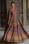 Kalista_Multi Color Chanderi Silk Print Ibadat And Embroidered Anarkali With Dupatta _Online_at_Aza_Fashions