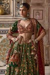 Buy_Kalista_Green Blouse Natural Velvet Print Phool Sameera And Embellished Lehenga Set 