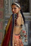 Kalista_Multi Color Blouse Natural Velvet Print Ibadat And Embellished Lehenga Set _at_Aza_Fashions