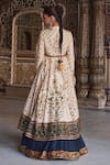 Shop_Kalista_Ivory Lehenga And Blouse Silk Embroidery Floral Jacket Shawl Mehnaz Set _at_Aza_Fashions