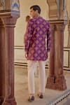 Shop_Kalista_Purple Kurta Chanderi Silk Karam Vintage Floral Design And Pant Set _at_Aza_Fashions