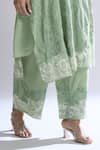 Peachoo_Green Moss Embroidery Resham Border Pant _Online_at_Aza_Fashions