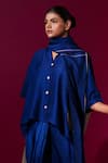 Shop_Stoique_Blue Divine Mysore Silk Scarf _at_Aza_Fashions