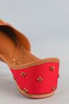 Label Deepti Bajaj_Pink Zardozi Camellia Blossom Embroidered Juttis _Online_at_Aza_Fashions