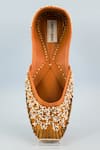 Label Deepti Bajaj_Yellow Pearl Naz And Sequin Embellished Juttis _Online_at_Aza_Fashions