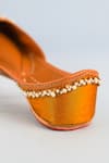 Buy_Label Deepti Bajaj_Yellow Pearl Naz And Sequin Embellished Juttis _Online_at_Aza_Fashions