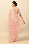 Shop_Kalighata_Pink Tissue Embroidery Sequin Sweetheart Neck Fairy Cutdana Saree With Blouse _at_Aza_Fashions