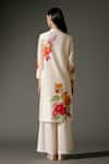 Shop_Balance by Rohit Bal_Ivory Chanderi Silk Print Floral Mandarin And Embroidered Kurta With Palazzo _at_Aza_Fashions