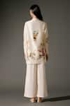 Shop_Balance by Rohit Bal_Ivory Chanderi Silk Print Ecstasy Gardenia Mandarin Tunic With Palazzo Pant _at_Aza_Fashions