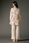 Shop_Balance by Rohit Bal_Ivory Chanderi Silk Print Florence Mandarin Collar Tunic With Palazzo Pant _at_Aza_Fashions