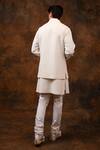 Shop_Char Chaand_Ivory Cotton Silk Embroidery Chikankari Moon Mist Bundi With Kurta _at_Aza_Fashions