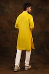 Shop_Char Chaand_Yellow Silk Embroidery Kiran Dori Gulshan Kurta _at_Aza_Fashions