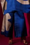 Buy_Stoique_Blue Satin Linen Embroidery Applique Chia Relaxed Fit Pant _Online_at_Aza_Fashions