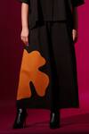 Buy_Stoique_Orange 100% Cotton Embroidery Applique Cumin Flared Pant _Online_at_Aza_Fashions