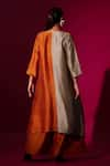 Shop_Stoique_Orange Mysore Silk Solid Lucky Pleated Flared Pant _at_Aza_Fashions