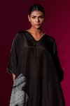 Stoique_Black Upada Silk Tie Dye Blunt V Rebirth Tie-dye Asymmetric Tunic _Online_at_Aza_Fashions