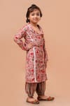 Buy_Samyukta Singhania_Multi Color Modal Embroidery Lace Floral Print Shirt Kurta With Afghani Pant _Online_at_Aza_Fashions