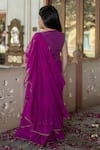 Shop_Samyukta Singhania_Magenta Georgette Embroidery Sequins Pre-draped Saree With Blouse _at_Aza_Fashions