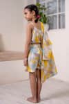 Shop_Samyukta Singhania_Yellow Muslin Print Floral Shrug And Shorts Set _at_Aza_Fashions