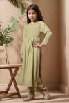 Buy_Samyukta Singhania_Yellow Rayon Embroidery Thread Work Anarkali And Trouser Set _at_Aza_Fashions