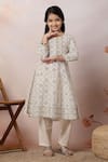 Buy_Samyukta Singhania_Off White Cotton Printed Geometric Kurta And Trouser Set _Online_at_Aza_Fashions