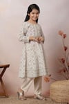 Shop_Samyukta Singhania_Off White Cotton Printed Geometric Kurta And Trouser Set _Online_at_Aza_Fashions