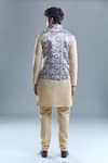 Shop_Aryavir Malhotra_Yellow Soft Cotton Woven Floral Nehru Jacket _at_Aza_Fashions