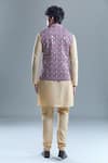 Shop_Aryavir Malhotra_Purple Soft Cotton Woven Floral Checkered Nehru Jacket _at_Aza_Fashions