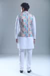 Shop_Aryavir Malhotra_Beige Soft Cotton Printed Abstract Nehru Jacket _at_Aza_Fashions