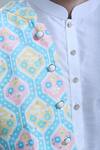 Buy_Arihant Rai Sinha_Blue Cotton Hexagon Print Nehru Jacket 
