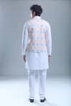 Shop_Aryavir Malhotra_Pink Soft Cotton Printed Hexagon Nehru Jacket _at_Aza_Fashions