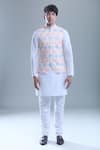 Buy_Aryavir Malhotra_Pink Soft Cotton Printed Hexagon Nehru Jacket 