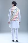 Shop_Aryavir Malhotra_Cream Soft Cotton Printed Stripe Nehru Jacket _at_Aza_Fashions