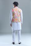 Shop_Aryavir Malhotra_Green Soft Cotton Printed Florette Nehru Jacket _at_Aza_Fashions