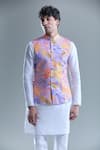 Buy_Aryavir Malhotra_Purple Soft Cotton Printed Garden Nehru Jacket _Online_at_Aza_Fashions