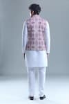 Shop_Aryavir Malhotra_Purple Soft Cotton Printed Diamond Nehru Jacket _at_Aza_Fashions