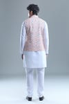 Shop_Aryavir Malhotra_Cream Soft Cotton Printed Diamond Checkered Nehru Jacket _at_Aza_Fashions