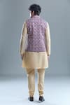 Shop_Aryavir Malhotra_Purple Kurta And Churidar Silk Embroidered Floral Bandi With Set _at_Aza_Fashions