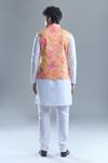 Shop_Arihant Rai Sinha_Yellow Kurta And Churidar Silk Printed Foil Botanical Bandi Set _at_Aza_Fashions