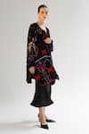 NOIB_Multi Color Viscose Silk Velvet Printed Arabian Nights Demi Reversible Poncho _Online_at_Aza_Fashions